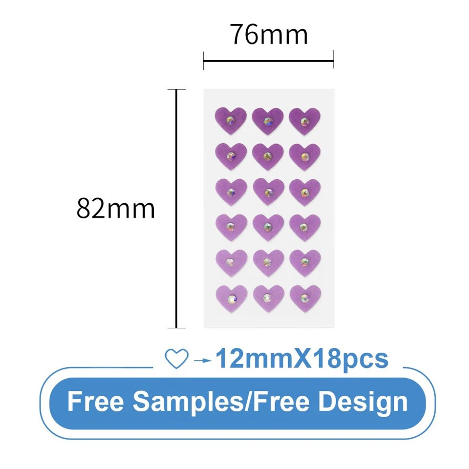 Purple Heart Pimple Patches Medical Grade Hydrocolloid Acne Patches For Covering Zits
