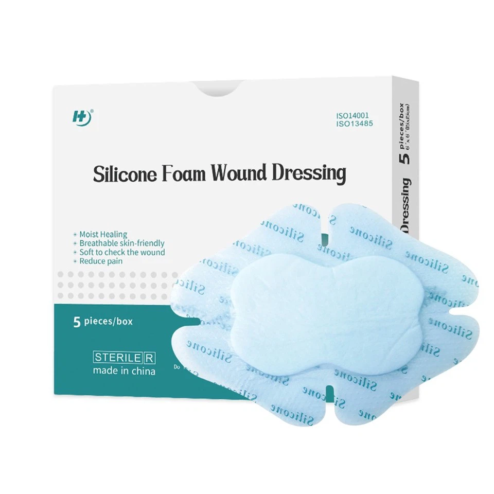 Silicone Foam Dressing With Adhesive Gentle Border Waterproof Wound Dressing Bandage